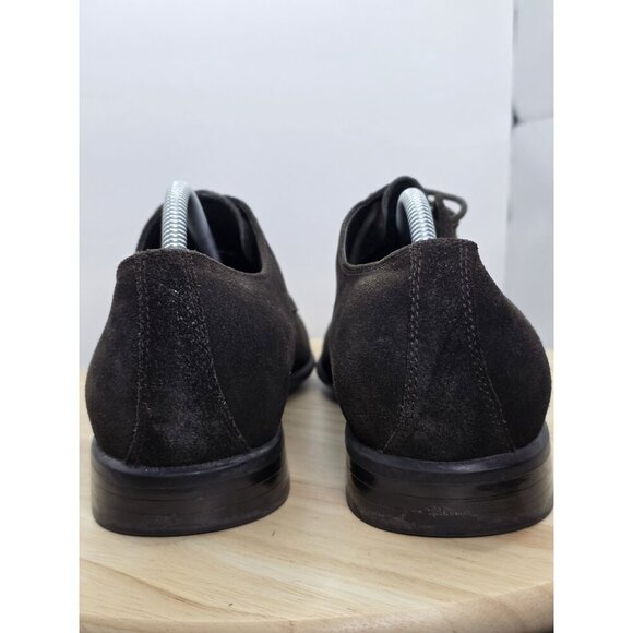 Donald J Pliner Dougy-81 Mens 9M Dark Brown Suede Leather Lace Up Dress Shoes - Picture 6 of 10